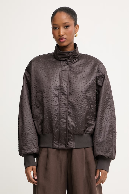 Elisabetta Franchi krótka kurtka damska brązowy GB06D63E2