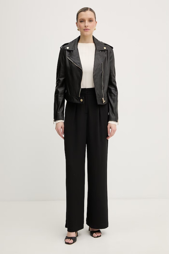 Armani Exchange bikerska jakna ženska usnjena XW001924.AF25817 črna SS26