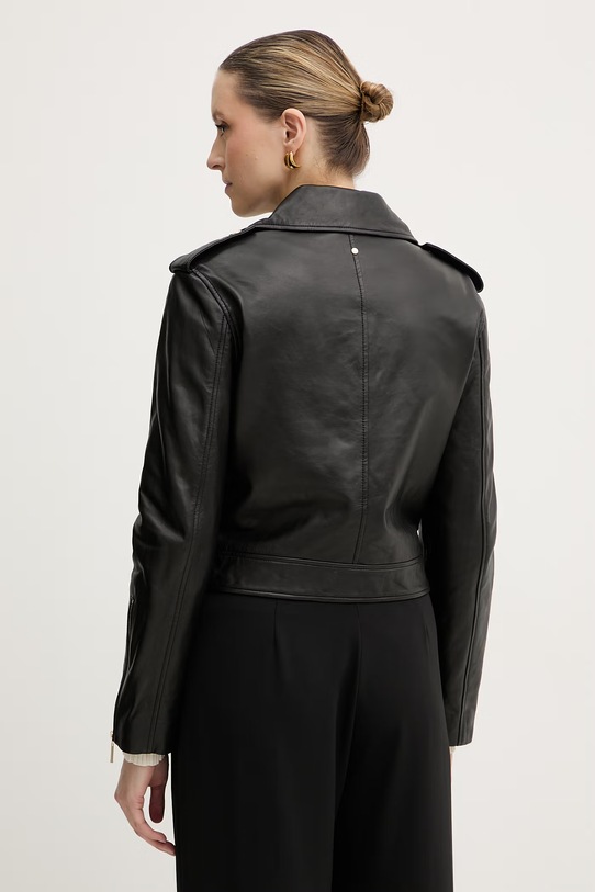 Oblečenie Armani Exchange motorkárska bunda dámska kožená XW001924.AF25817 čierna