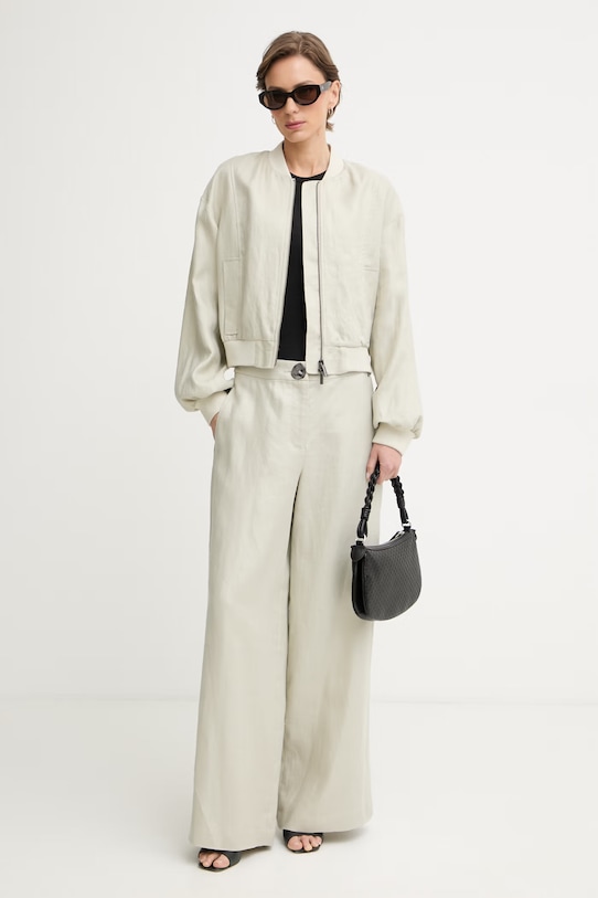 Armani Exchange giacca di mezza stagione da donna in lino XW001980.AF21530 beige SS26