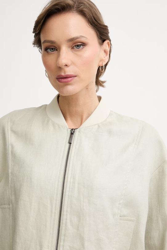 Armani Exchange giacca di mezza stagione da donna in lino beige XW001980.AF21530