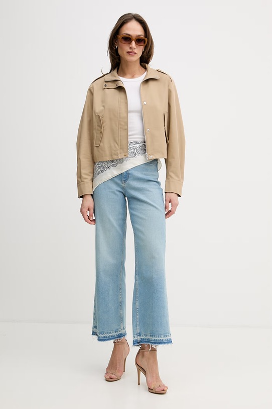 OUI krótka kurtka damska 96604 beżowy SS26