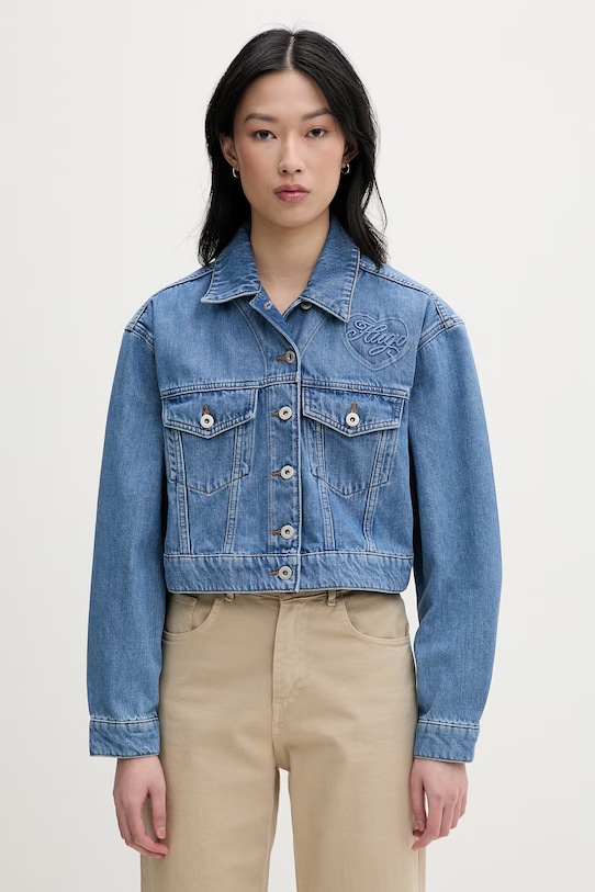 HUGO Blue τζιν μπουφάν γυναικείο ντένιμ μπλε 50556970