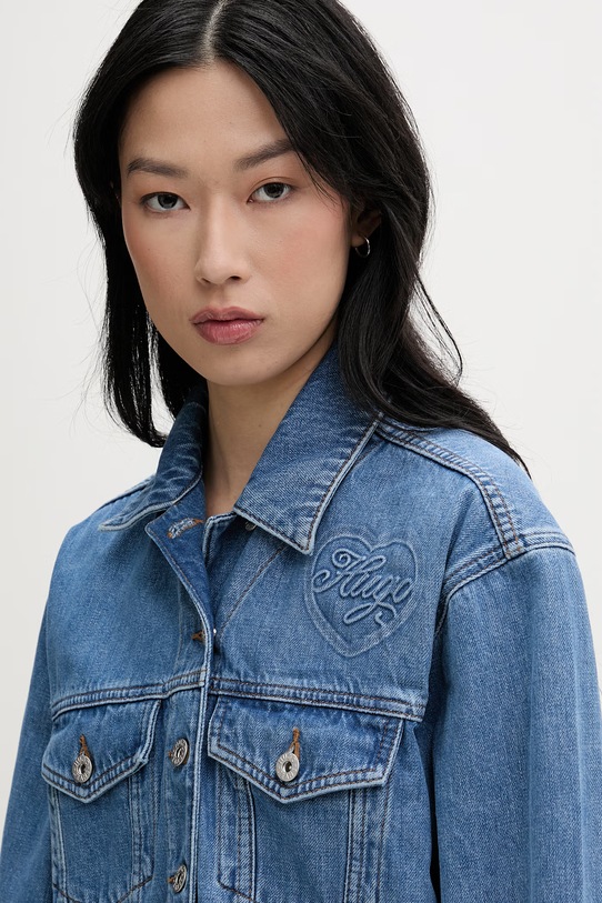 HUGO Blue τζιν μπουφάν γυναικείο ντένιμ μπλε 50556970