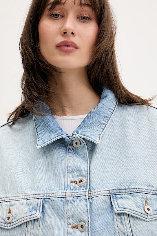 HUGO Blue kurtka jeansowa damska niebieski 50557023