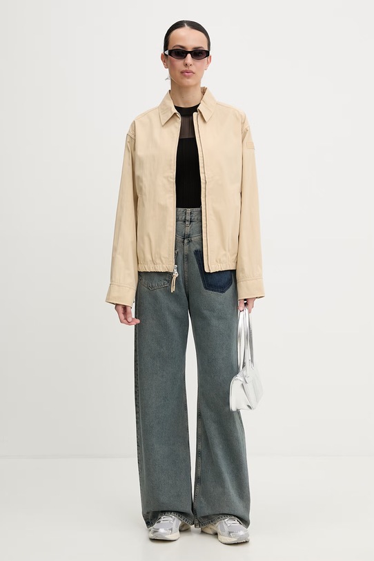 Napapijri krátká bunda dámská s bavlnou FRESNEL SHORT NP0A4I8CN3D1 béžová SS26