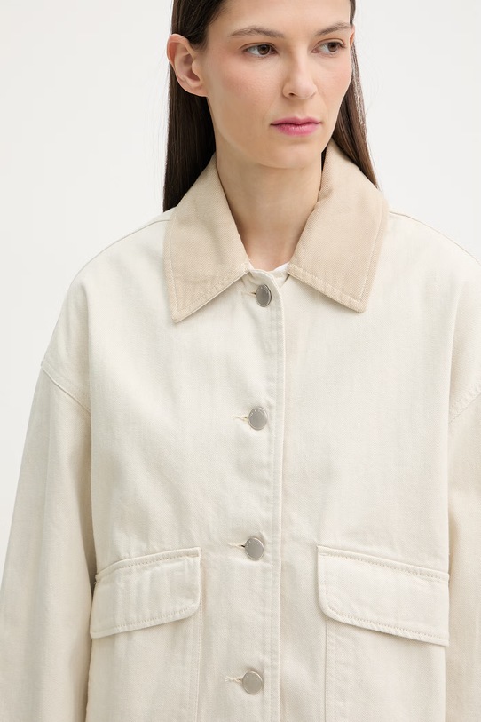 rag & bone krótka kurtka damska bawełniana Natalia beżowy RJ7525HORST