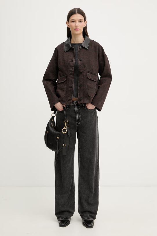 rag & bone kurtka jeansowa damska bawełniana Natalia RJ7625HOREL brązowy SS26