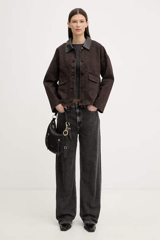 rag & bone kurtka jeansowa damska bawełniana Natalia RJ7625HOREL brązowy SS26