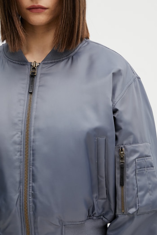 Anine Bing CROPPED LEON BOMBER - DARK GREY women's bomber jacket gray A.01.12156.GRY37