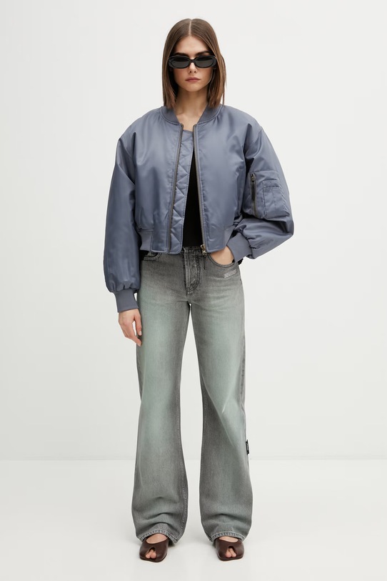 Anine Bing CROPPED LEON BOMBER - DARK GREY women's bomber jacket A.01.12156.GRY37