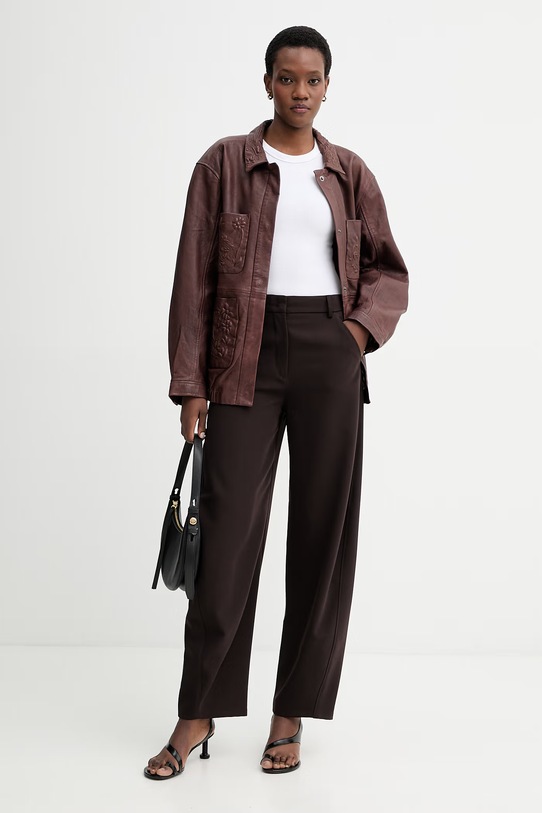 MUNTHE kurtka skórzana BARAM 261151526111 brązowy SS26