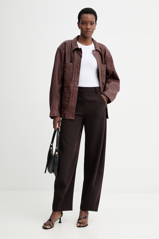 MUNTHE kurtka skórzana BARAM 261151526111 brązowy SS26