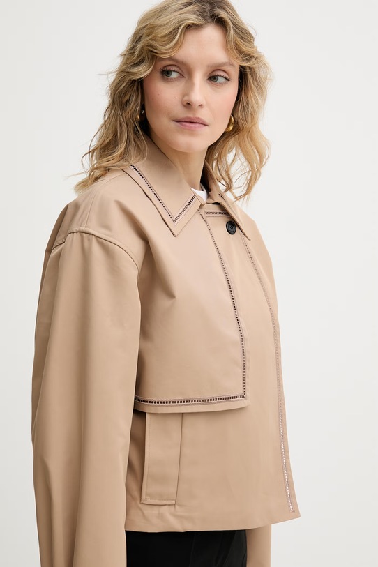 Karl Lagerfeld bunda pánská s bavlnou béžová B2W15002