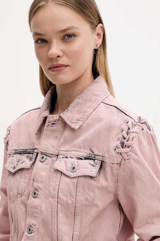 Karl Lagerfeld Jeans džínsová bunda dámska rifľová ružová B2W14035