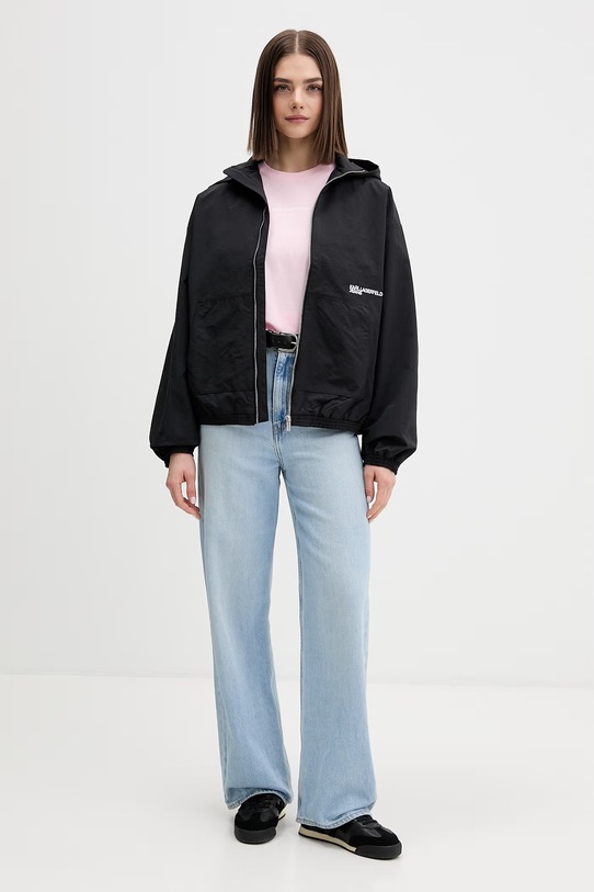 Karl Lagerfeld Jeans Αθλητικό μπουφάν γυναικείο με βαμβάκι B2W15017 μαύρο SS26