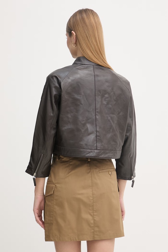 Odzież Blauer kurtka damska skórzana LORETTE BLDL02536 brązowy