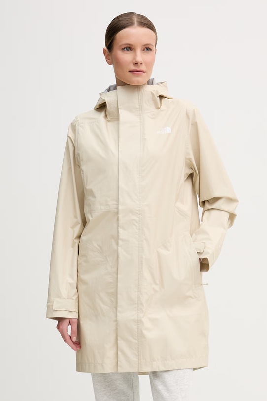 The North Face kurtka przeciwdeszczowa damska PACKABLE SHELL beżowy NF0A8GCADOM1