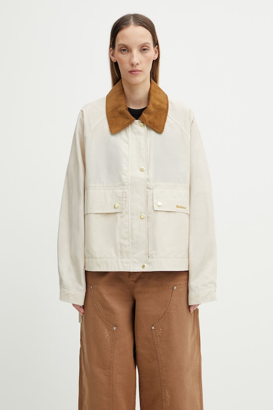Barbour LSP0304CR31 krótka kurtka damska z bawełną beżowy LSP0304CR31