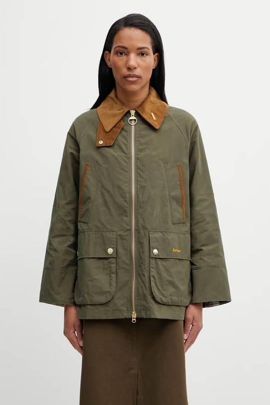 Barbour LSP0310OL72 kurtka przejściowa damska z bawełny zielony LSP0310OL72