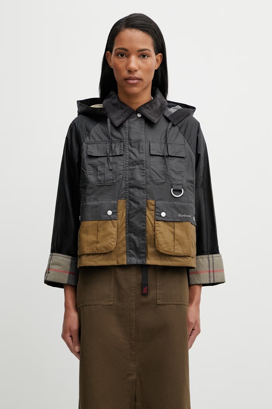 Barbour LWX1530BK11 kurtka przejściowa damska bawełniana szary LWX1530BK11