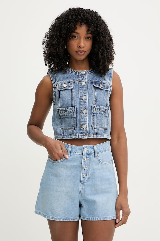 Morgan bezrękawnik damski jeansowy niebieski VCHARMY