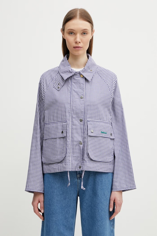 Barbour x Paul Smith Gingham Spey giacca da donna in cotone blu navy LCA0383NY71