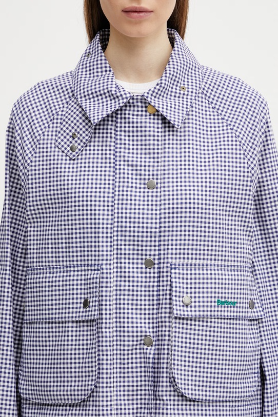 Barbour x Paul Smith Gingham Spey giacca da donna in cotone blu navy LCA0383NY71