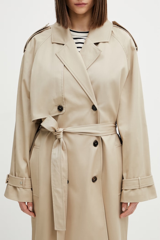 Anine Bing Rickie trench coat cotton with elastane Women's beige A.01.11779