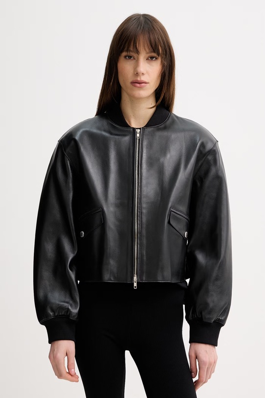 Stand Studio krótka kurtka damska skórzana czarny 66641.7930