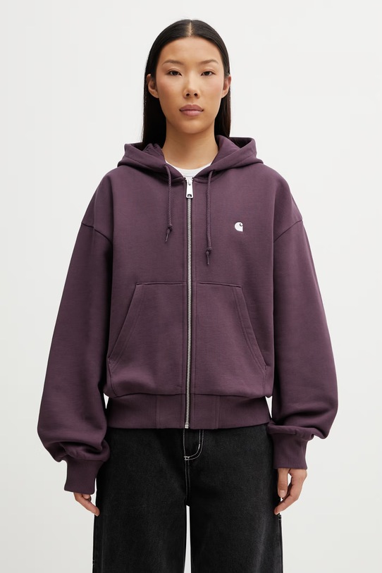 Carhartt WIP W' Hooded Casey Jacket bluza oversize bawełniana damska fioletowy I032642.3MVXX
