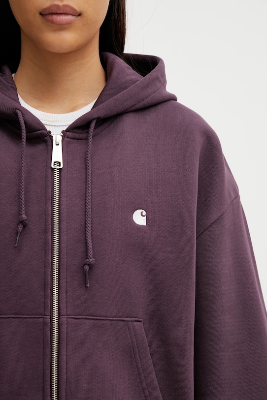 Carhartt WIP W' Hooded Casey Jacket bluza oversize bawełniana damska fioletowy I032642.3MVXX