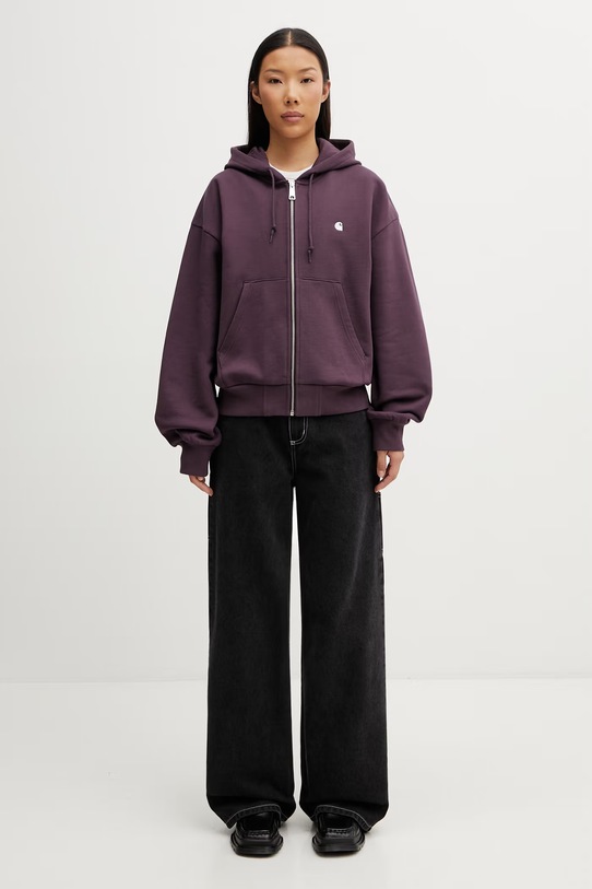 Carhartt WIP W' Hooded Casey Jacket bluza oversize bawełniana damska I032642.3MVXX fioletowy
