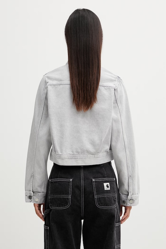 Odzież Carhartt WIP W' Arca Jacket kurtka jeansowa damska jeansowa I036528.895F szary