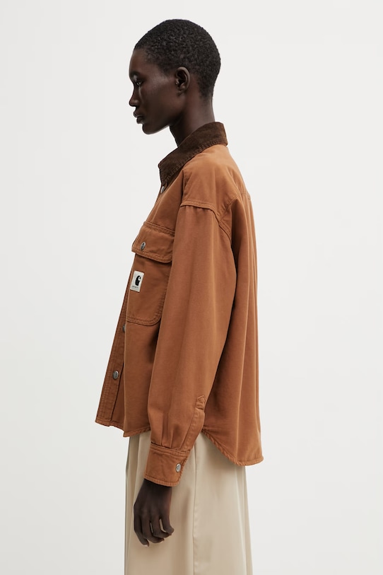 Carhartt WIP W' Prescott Shirt Jac kurtka koszulowa damska bawełniana I036513.00SGD brązowy SS26