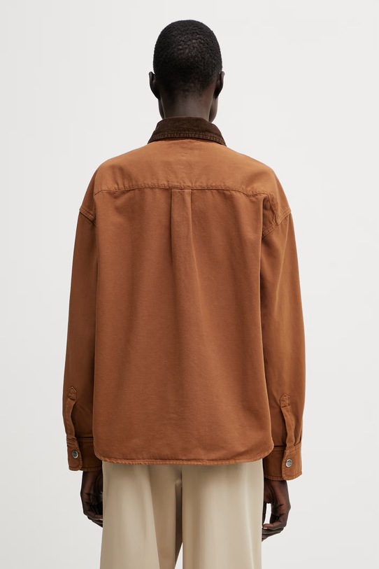 Odzież Carhartt WIP W' Prescott Shirt Jac kurtka koszulowa damska bawełniana I036513.00SGD brązowy