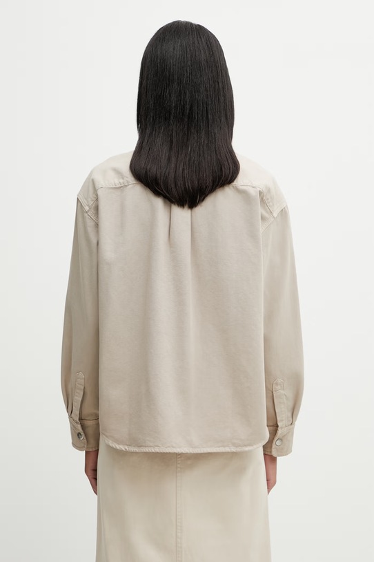 Odzież Carhartt WIP W' Prescott Shirt Jac kurtka przejściowa damska bawełniana I036513.3VYGD beżowy