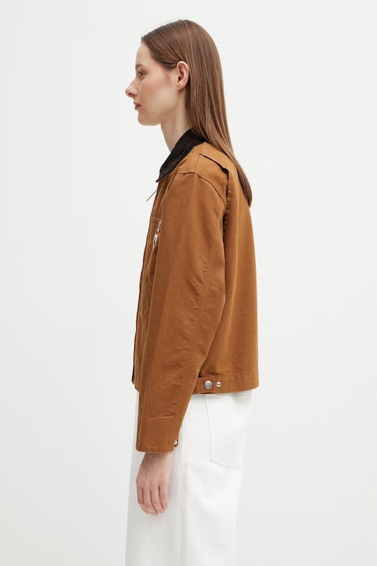 Carhartt WIP dámska bavlnená bunda W' OG Detroit Jacket I034844.00S02 hnedá SS26