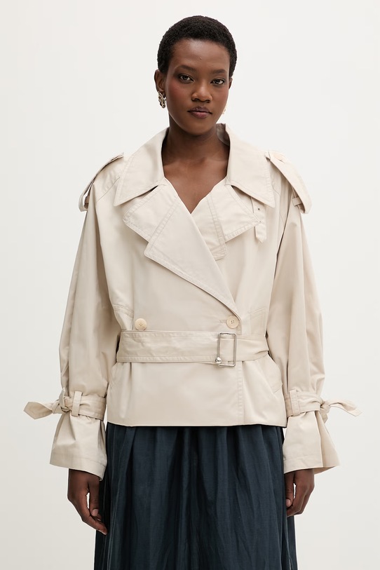 Isabelle Blanche trencz damski bawełniany beżowy IS26SS.J001.T001