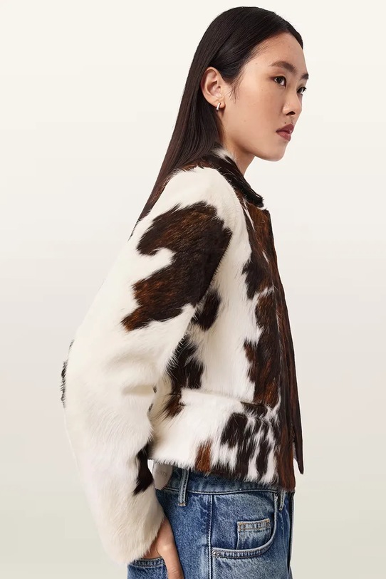 AllSaints krótka kurtka damska skórzana APTON W094LC brązowy