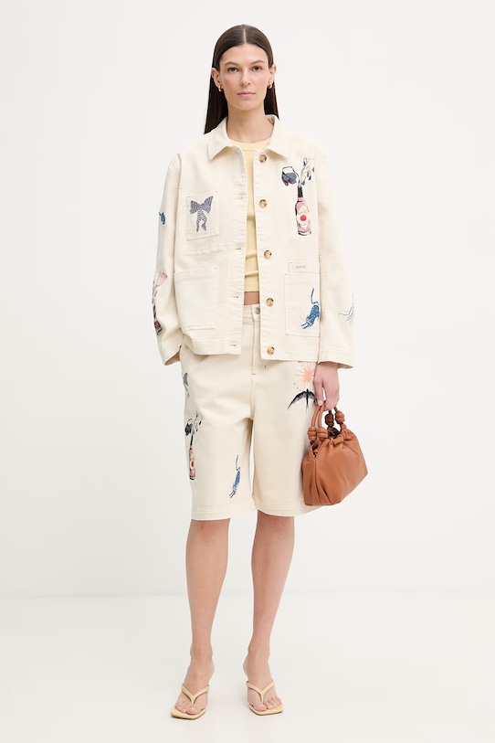 MUNTHE джинсова куртка жіноча бавовняна BRAULIA 261154026188 бежевий SS26