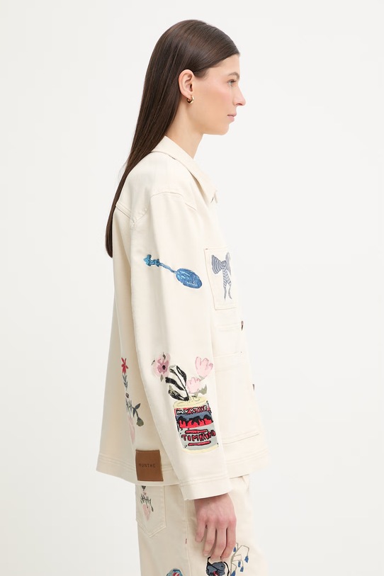 MUNTHE kurtka jeansowa damska bawełniana BRAULIA beżowy 261154026188