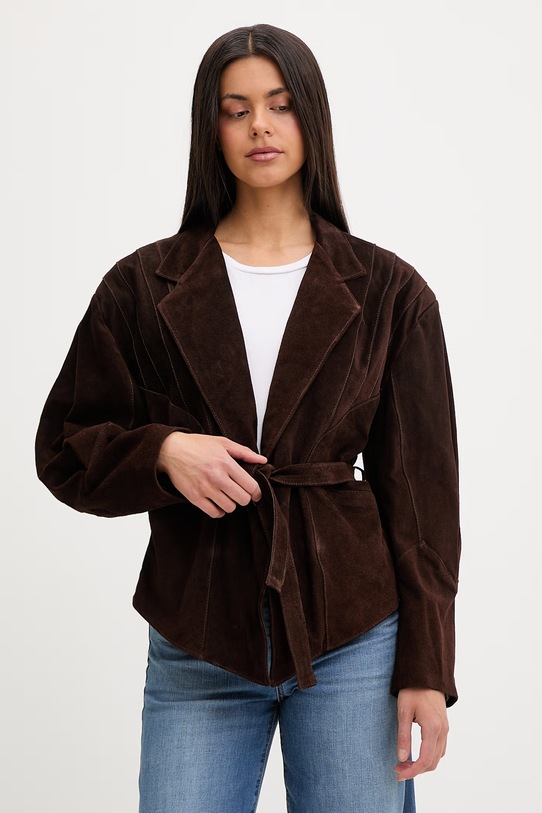 ViCOLO куртка-кімоно жіноча шкіряна коричневий TAB0173