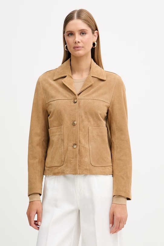 ViCOLO jachetă scurtă pentru femei, din piele bej TAB0174