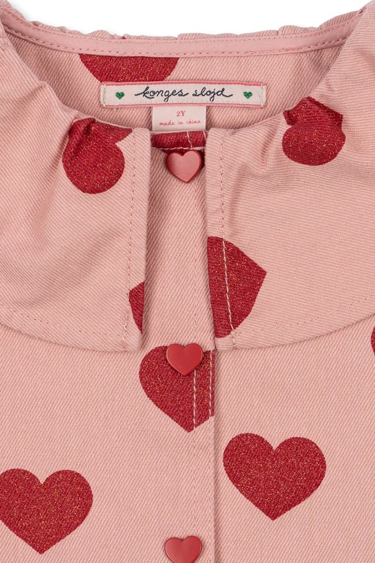 Konges Sløjd kurtka jeansowa dziecięca MAGOT COLLAR JACKET GOTS różowy KS104356.PreSpring