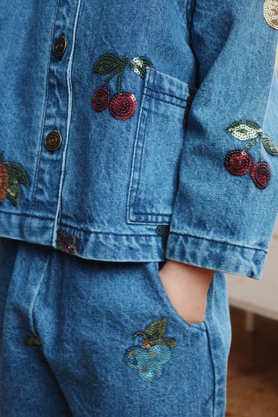 Konges Sløjd kurtka jeansowa dziecięca MAGOT SEQUIN DENIM SHIRT GOTS KS104363.PreSpring