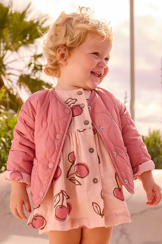 Dječja dvostrana jakna Mayoral za prijelazno razdoblje roza 1493.4G.Baby.PPY2