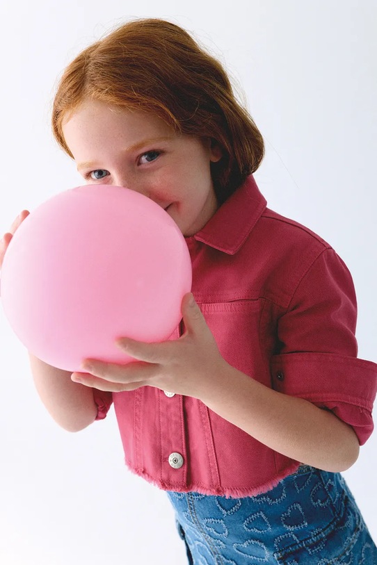 Παιδικό τζιν μπουφάν Mayoral ροζ 3455.6H.Mini.PPY2