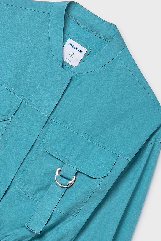 Dječja jakna s mješavinom lana Mayoral tirkizna 6404.8C.Junior.PPY2