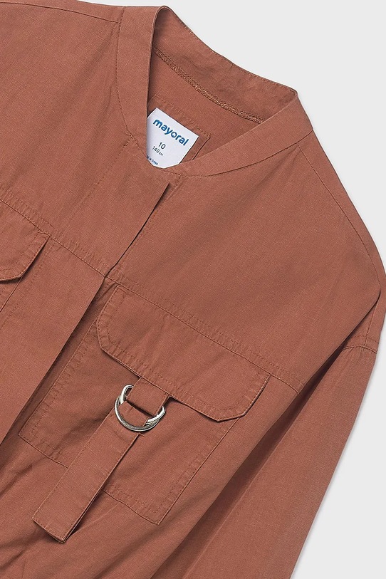 Κοριτσίστικα Παιδικό σακάκι από λινό ύφασμα Mayoral 6404.8C.Junior.PPY2 καφέ